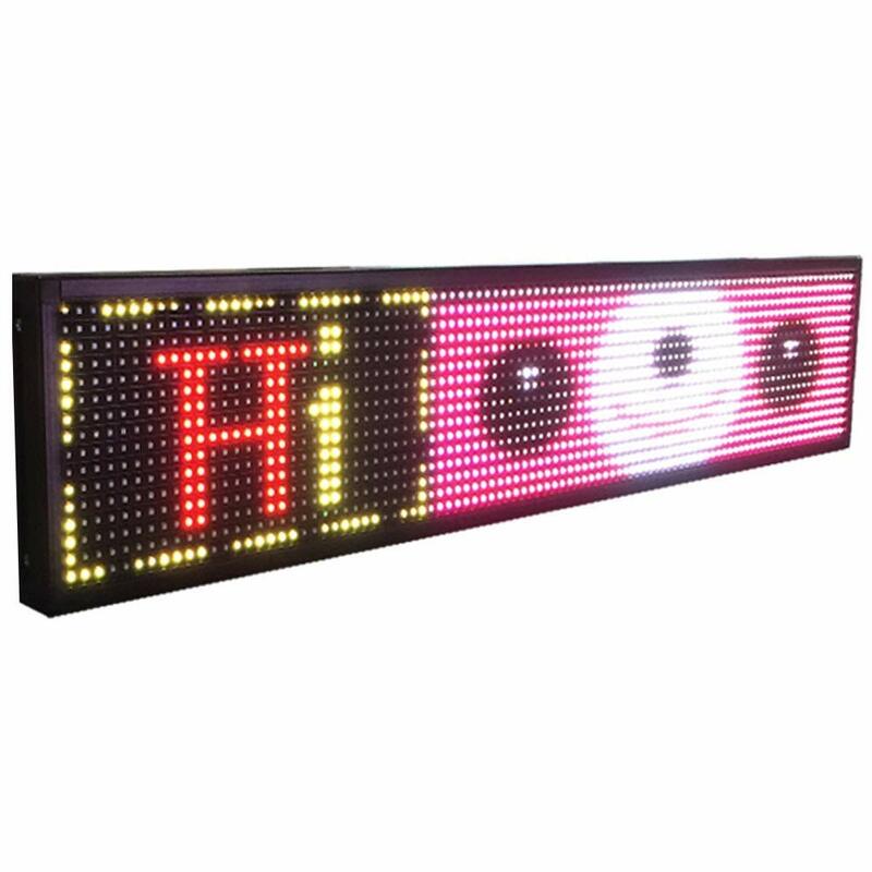 Letreros LED de desplazamiento a todo Color SMD PH10 mm 40 "x 8", pantalla LED de mensajes, uso en interiores, imagen programable USB para placa publicitaria de negocios