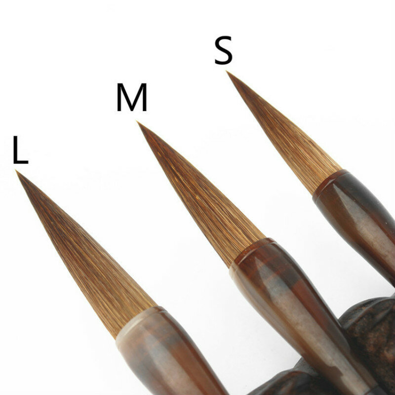 Set di spazzole per capelli donnola capelli di lupo penna per calligrafia cinese pennello per scrittura Script regolare pennello per pittura cinese Tinta China