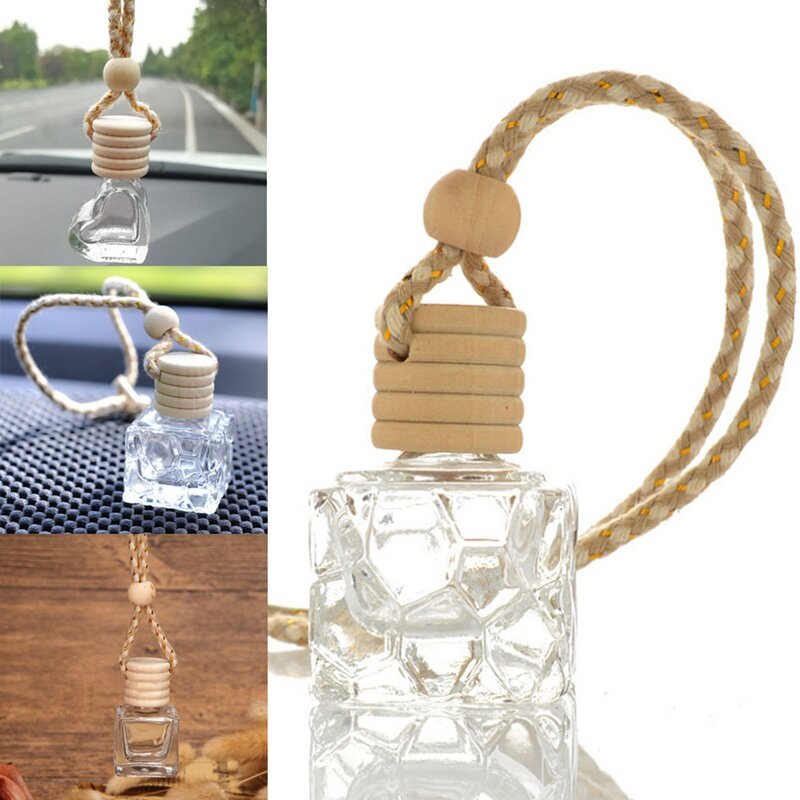 Botellas Vacías de Perfume de aire de fragancia de coche transparente botella colgante de Perfume de coche