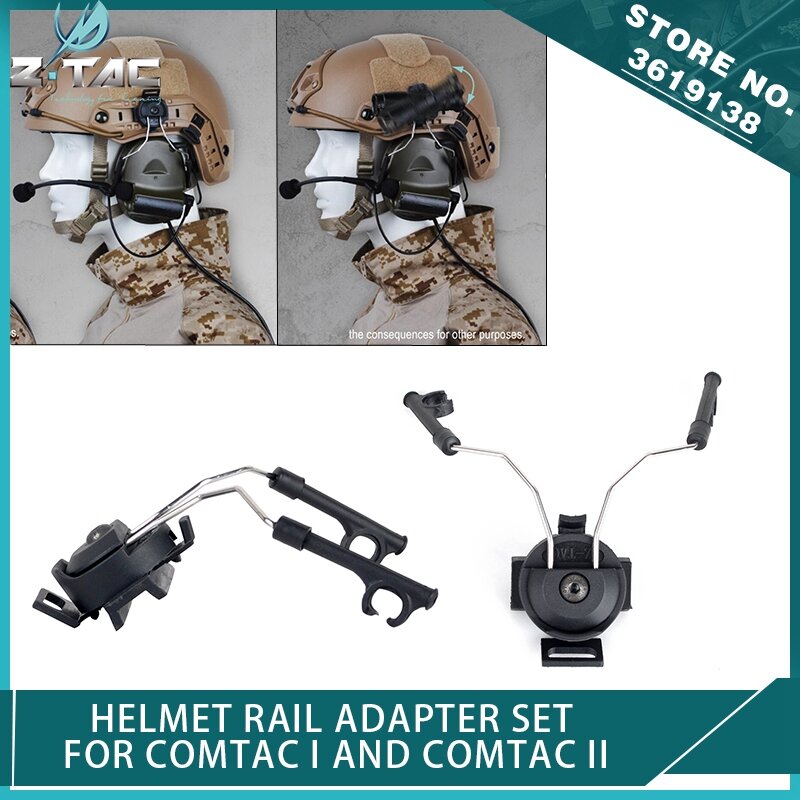 Z-tactical zPeltor conjunto de adaptador de riel de casco para COMTAC I y COMTAC II Airsoft IPSC, adaptador de auriculares, piezas de Softair