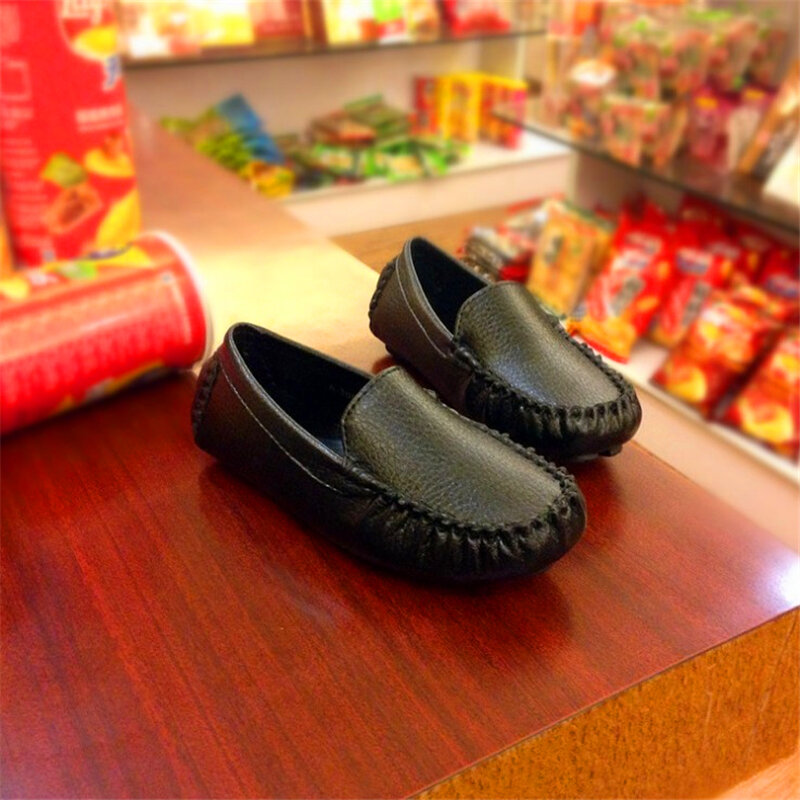 Spring Autumn New Boys Casual Loafers Kids PU Leather Flats Girls School Shoes For Walking Boys Loafer Shoes Traveling Shoes