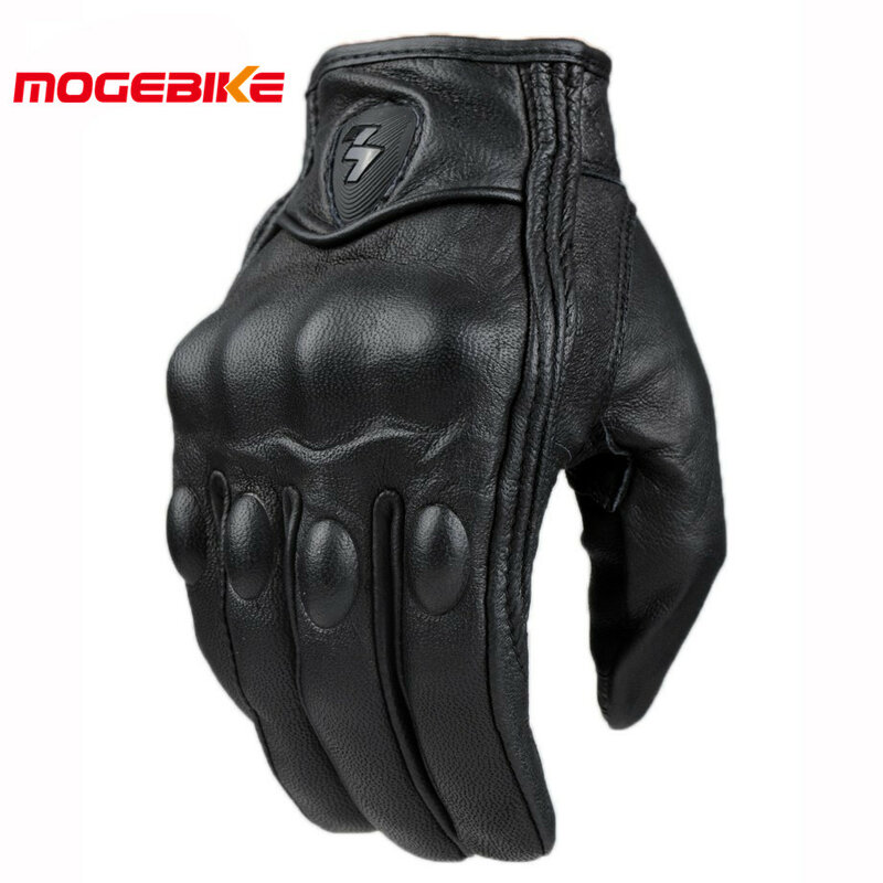 Retro Verfolgung Perforierte Echt Leder Motorrad Handschuhe Moto Wasserdichte Handschuhe Motorrad Schutz Gears Motocross Handschuhe geschenk