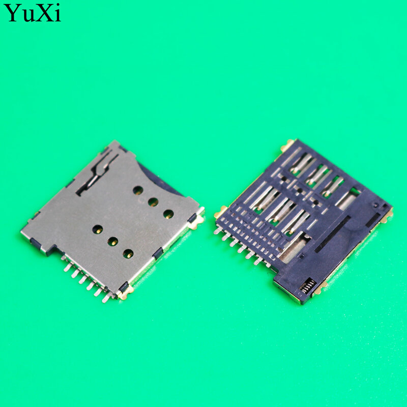 10pcs SIM card slot Micro SIM 6P 6-Pin card Holder adapter connect use for phone self push Type