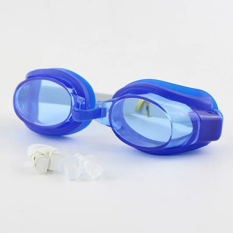 نظارات سباحة قابلة للتعديل للأطفال والمراهقين ، ملابس سباحة رياضية مع سدادات أذن ومشبك أنف