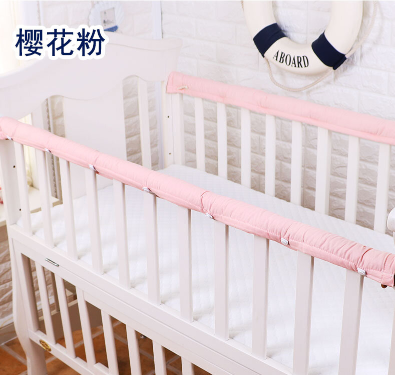 Protetor de berço de algodão grosso, 1 par de faixas de proteção para bebês recém-nascidos, 5 tamanhos