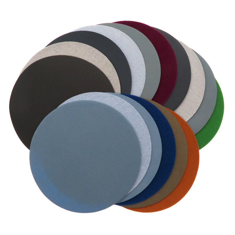 Discos de lijado de carburo de silicio, discos de lijado impermeables de gancho y bucle para papel de lija abrasivo redondo húmedo/Seco, 5 pulgadas (125mm), 20 piezas