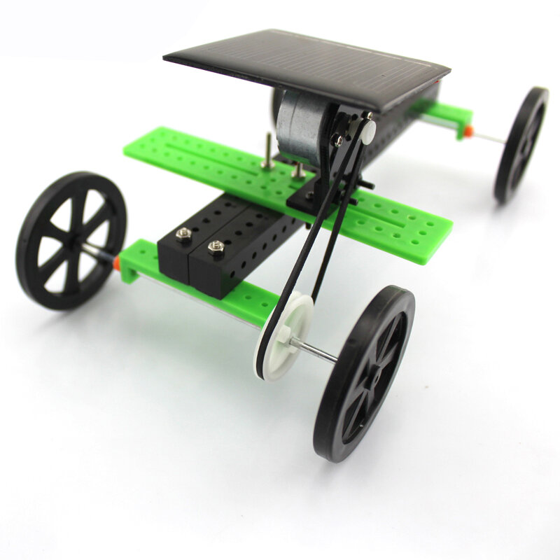 Jmt Grappige Diy Solar Speelgoed Auto Monteren Kit Riem Drive Voertuig Mini Zonne-energie Poedervorm Speelgoed Racing Kids Educatief Module