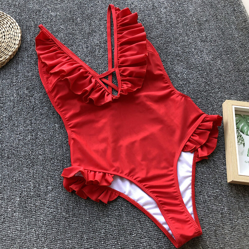Maillot de bain rouge Bikini femme maillot de bain Bikini 2019 femmes natation Push Up rembourré maillot de bain Bikini petit buste maillot de bain plus épais