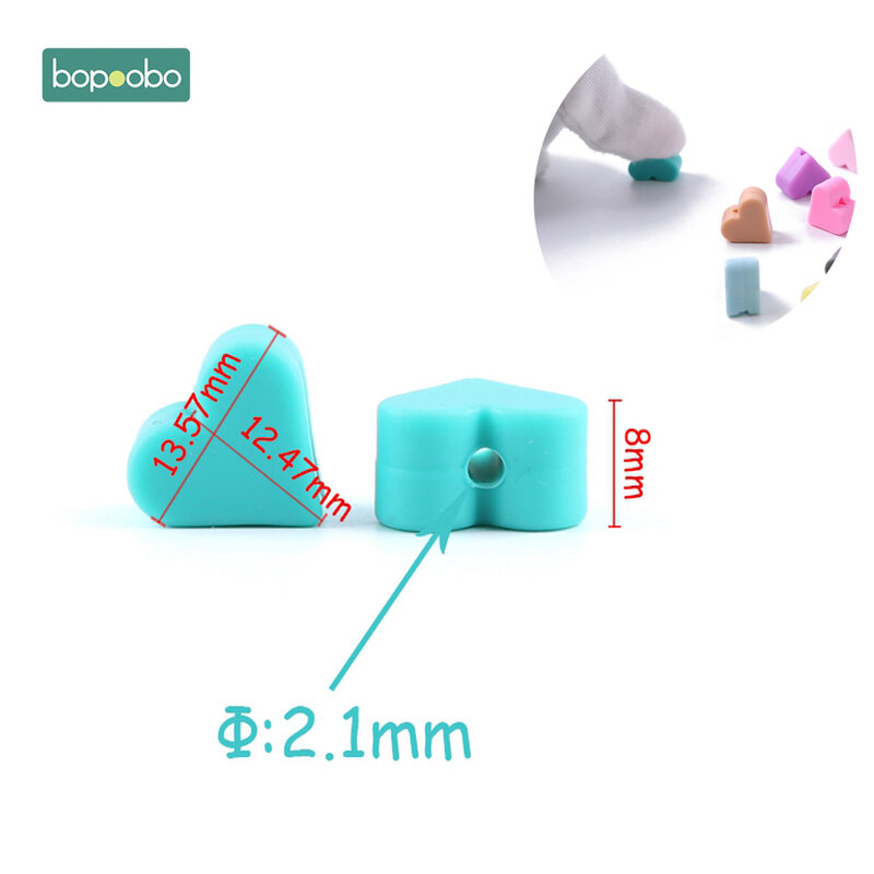 Bopoobo-Cuentas de silicona para dentición, accesorios para dentición, mordedor de estrella de silicona con perlas de grado alimenticio, mordedor, 40 uds.