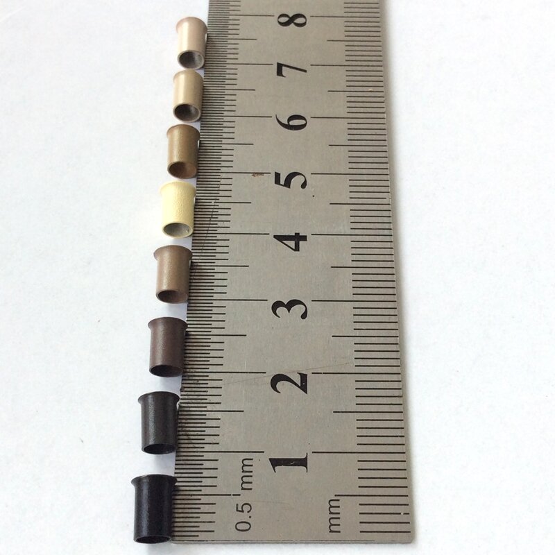 HARMONY-Micro tubos de cobre acampanados, 500 piezas, 4,0x3,6x6,0mm, Micro enlaces para extensiones de cabello Stick I tip con 8 colores a elegir