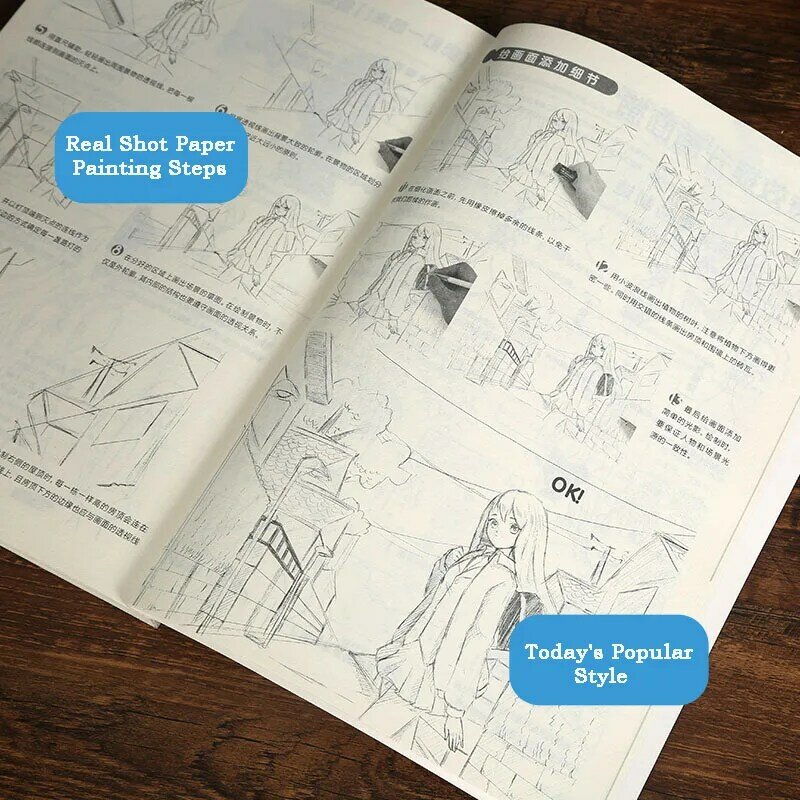 Esboço de livro de desenho, tutorial em quadrinhos reflexivos