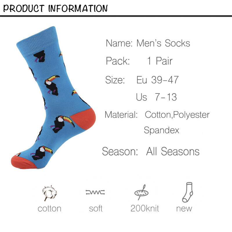 VPM-calcetines divertidos de algodón para hombre, medias de dinosaurio, pingüino, Cactus, celosía, perro, cálido, Skate, Harajuku, fresco, feliz, regalo de boda y Navidad