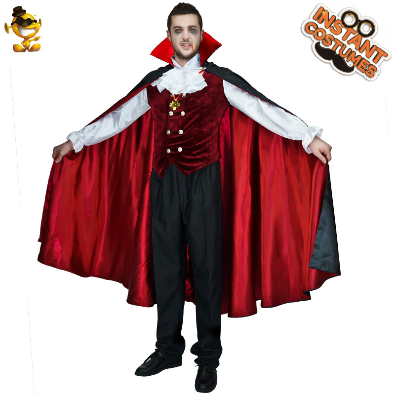 Męskie gotyckie kostiumy wampirów wampirów dorosłych mężczyzna strój Cosplay na Halloween kostiumy do odgrywania ról