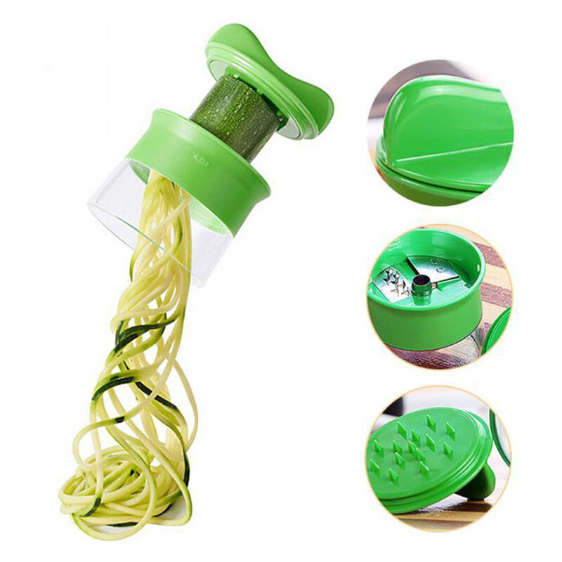Nuevo ABS zanahoria pepino rallador de hoja espiral cortador de vegetales cortadora de fruta en espiral ensalada herramientas fideos de calabacín máquina de espagueti