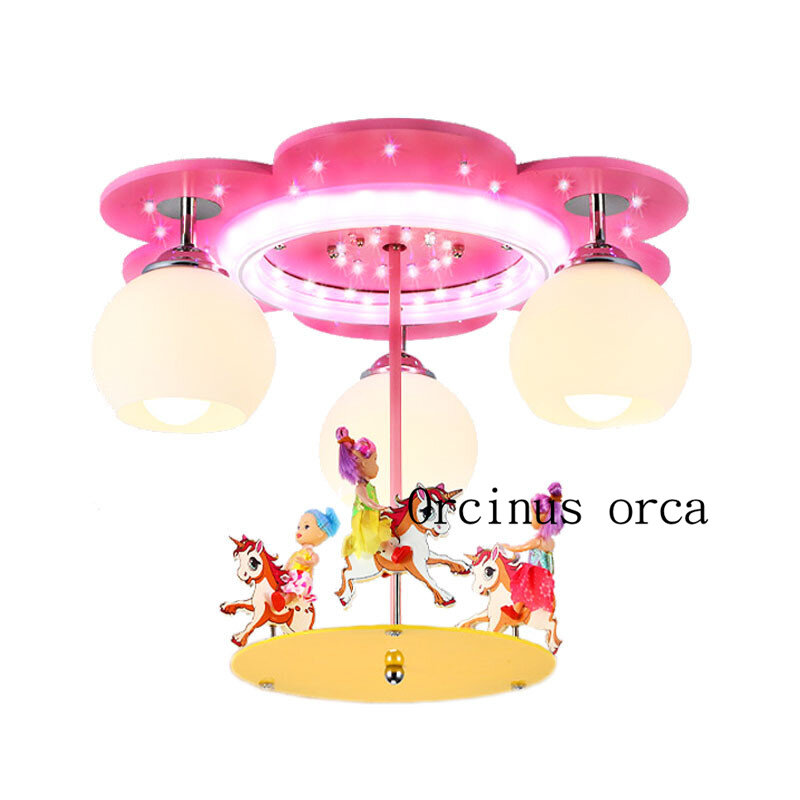 Lampe princesse rose pour la chambre d'un enfant ou d'une fille, motif de dessin animé, motif d'économie d'énergie, motif de soins oculaires, dôme pour chambre d'enfant