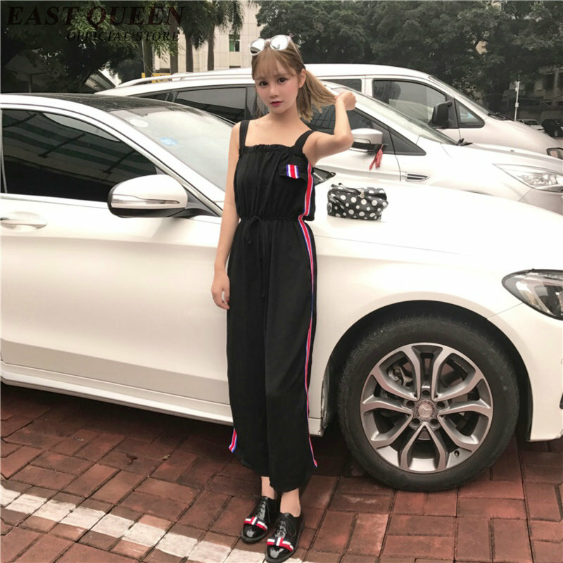 Chegada nova macacão mulheres macacões de verão de 2018 novos coreano lado listrado tornozelo comprimento mulheres jumpsuit elegante NN0611 YQ