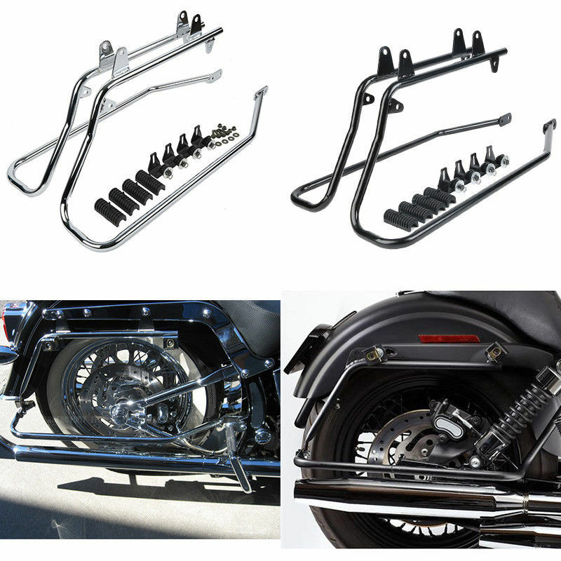 Tas Sadel Sepeda Motor Tas Konversi Braket Perangkat Keras untuk Harley Heritage Softail Deluxe 1984-2016 2015 2014 2013