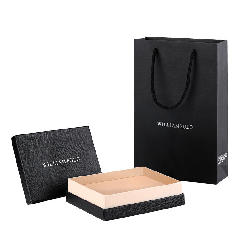 Williampolo-carteira de couro para homens e mulheres, 6 anéis, unisex, sólido, pl176112