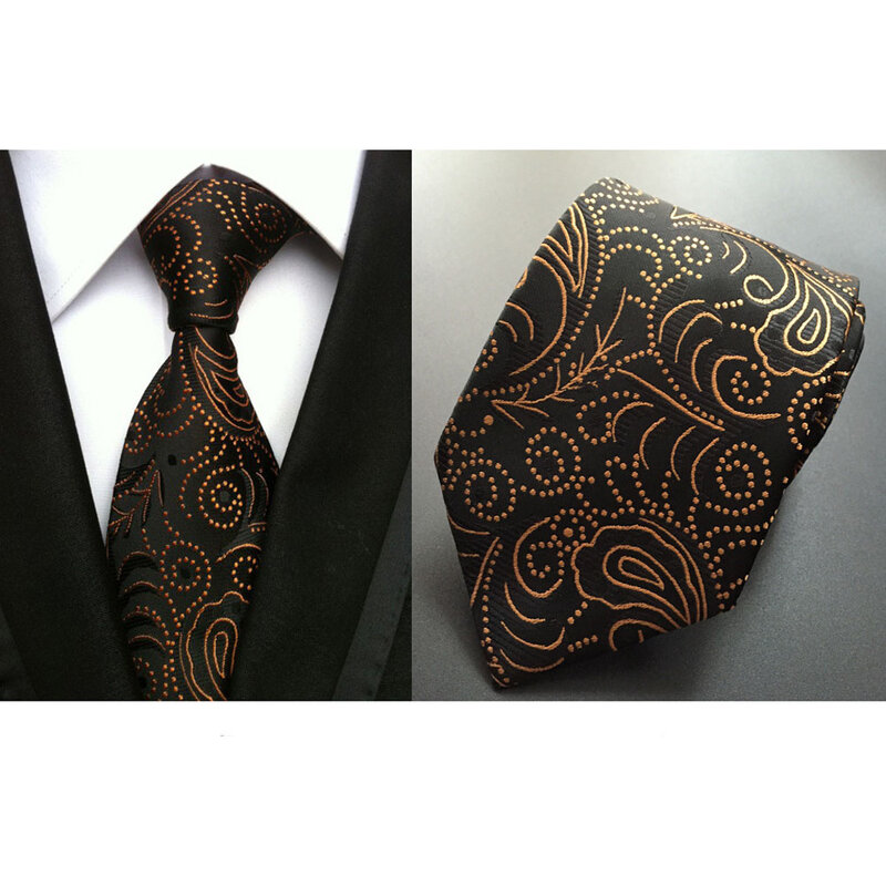 Corbata de Paisley Jacquard de 8cm ancha de moda para hombre corbata para boda de poliéster Floral BWTHZ0021