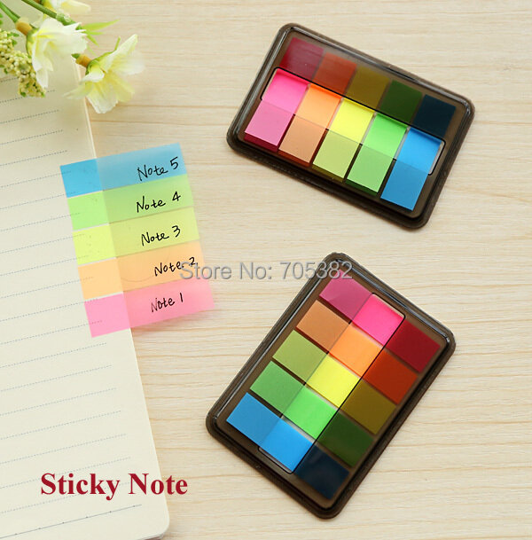 1PC Neue Candy Farbe Sticky Note PVC Haftnotizen Büro Liefern Label/Nachricht Aufkleber Notizen (ss-a522)