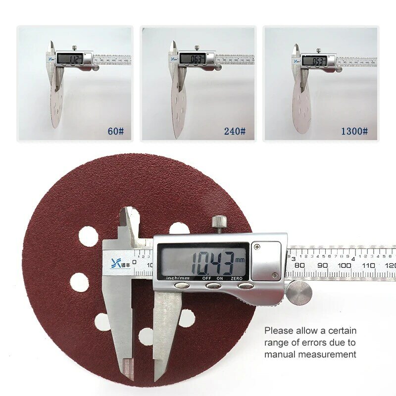 10pcs 5 Inch 125mm 8 Hole  60-1200 Grit Round Shape Sanding Discs Buffing Sheet Sandpaper 8 Hole Sander Polishing Pad