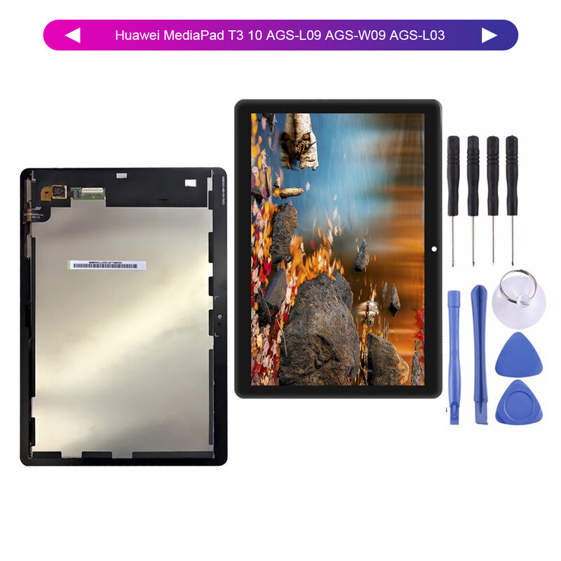 9.6 "화웨이-MediaPad T3 10 AGS-L09 AGS-W09 AGS-L03 T3 9.6 LTE LCD 디스플레이 (터치 스크린 인코딩 변환기 어셈블리 +