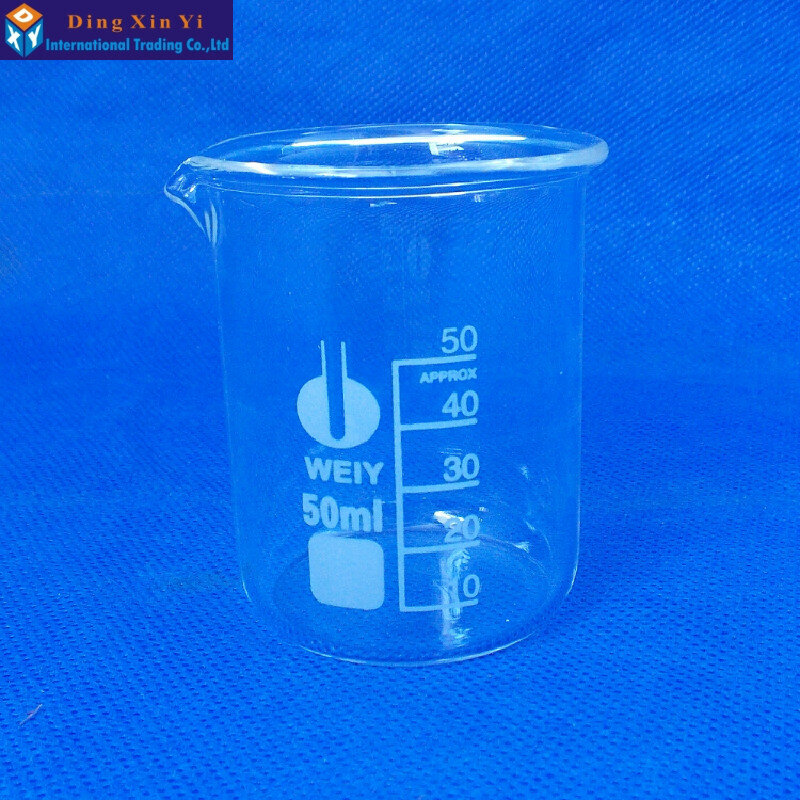 (12ชิ้น/ล็อต) แก้ว Beaker 50Ml,อุปกรณ์ Lab Lab Beaker,คุณภาพดี Beaker,high Boron วัสดุ