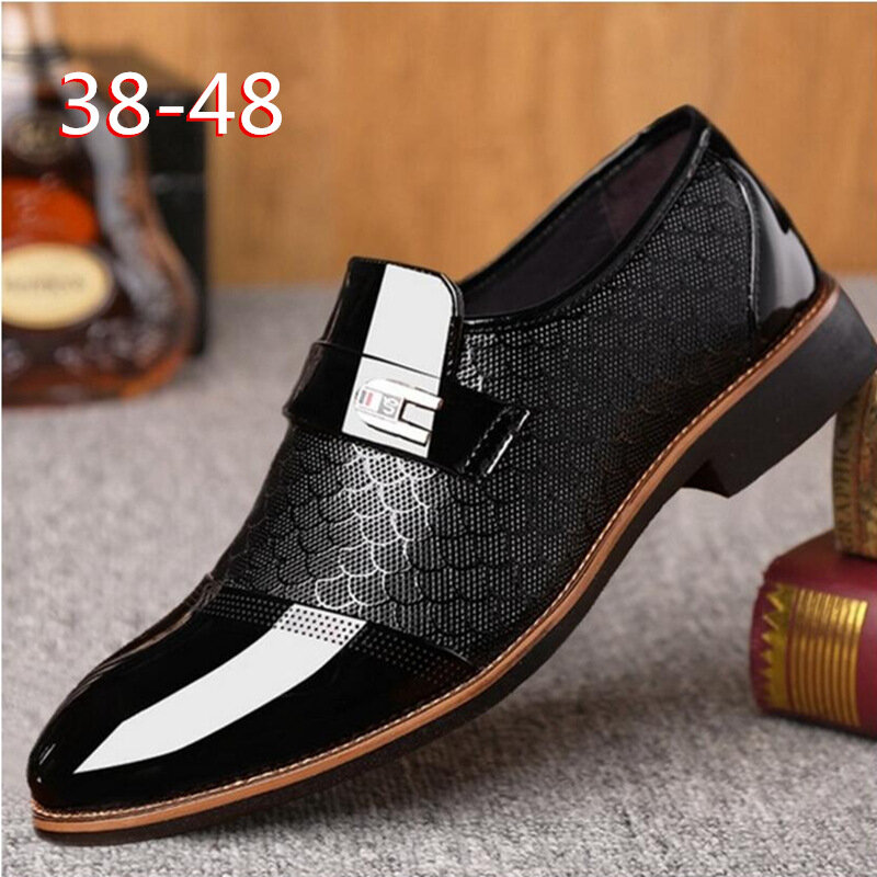 2019 Men formal shoes business men oxfords handsome social wedding men's dress shoes zapatos hombre vestir big size 38-48 A3-76