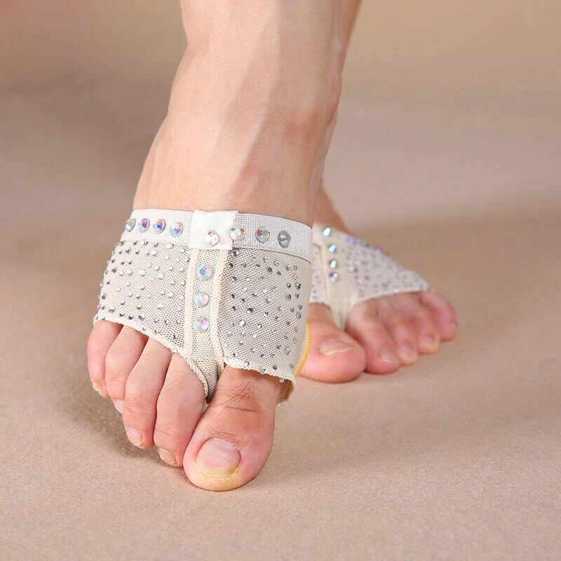 Inlaid rhinestone Heel Protector Professional Ballet Dance Socks 1 Pair Belly Dancing Foot thong Toe Pad Belly Dance Accessories