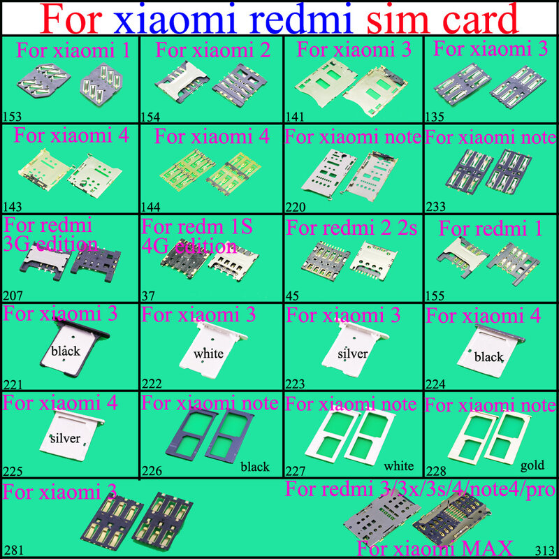 YuXi – support de prise pour lecteur de carte Sim, connecteur adaptateur de fente de plateau pour Xiaomi 1 2 3 M3 4 note MAX pour redmi 2 2s 4 3x 3s
