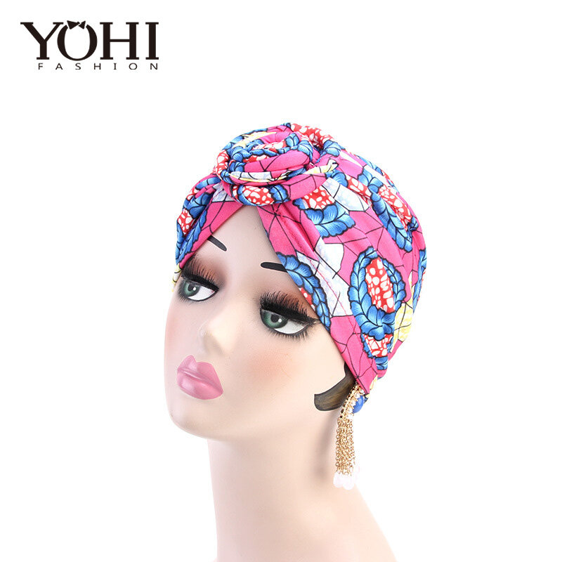Nowe mody etniczne wir wiatru wiązane z kapturem kapelusz afryki moda modny kapelusz muzułmanin kapelusz dla kobiet Turban