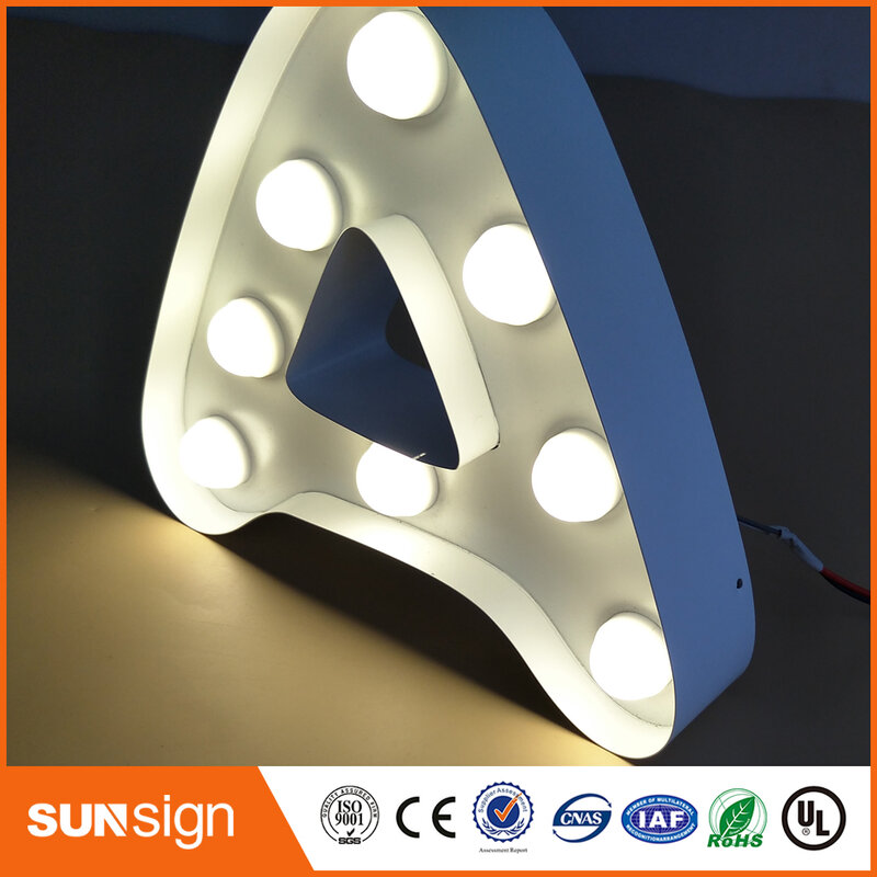 Segno di lettere luminose a LED in acciaio inossidabile con illuminazione frontale del produttore per negozio