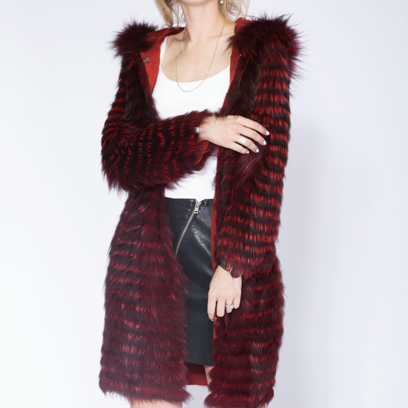 Wear a hat Fashion Luxury Slim Women's Coat Real Silver Fox Fur Outerwear Fox Fur Three Quarter Sleeves Clothing