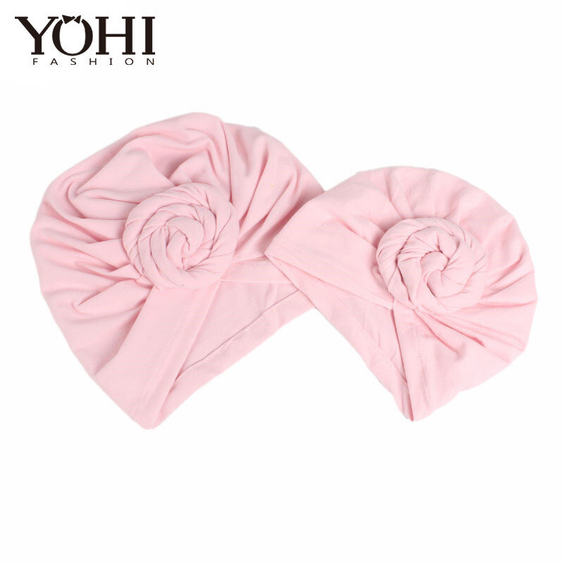 New Fashion Mommy and kids turban Hat Cap with Big Bow Soft Cute Knot Nursery Beanie knotted headban popular beanies hats