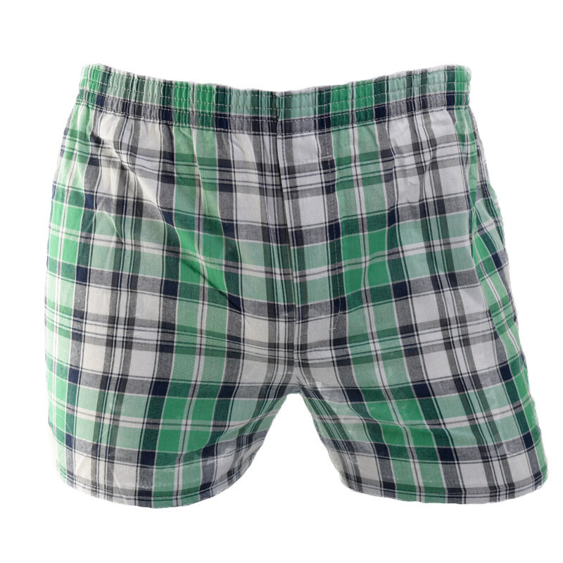 10pcs/Lot Boxer Men Underpants Plaid Underwear Man Cotton Loose Woven Men's Family Panties Comfort Male Shorts Boxers For Men