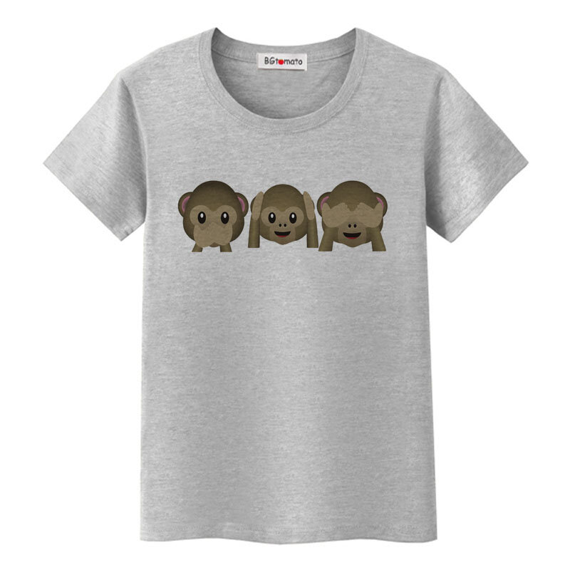 Bgtomate – t-shirt drôle trois singes, super jolis animaux, impression cool, t-shirts décontractés d'été, chemises de singe mignons, offre spéciale