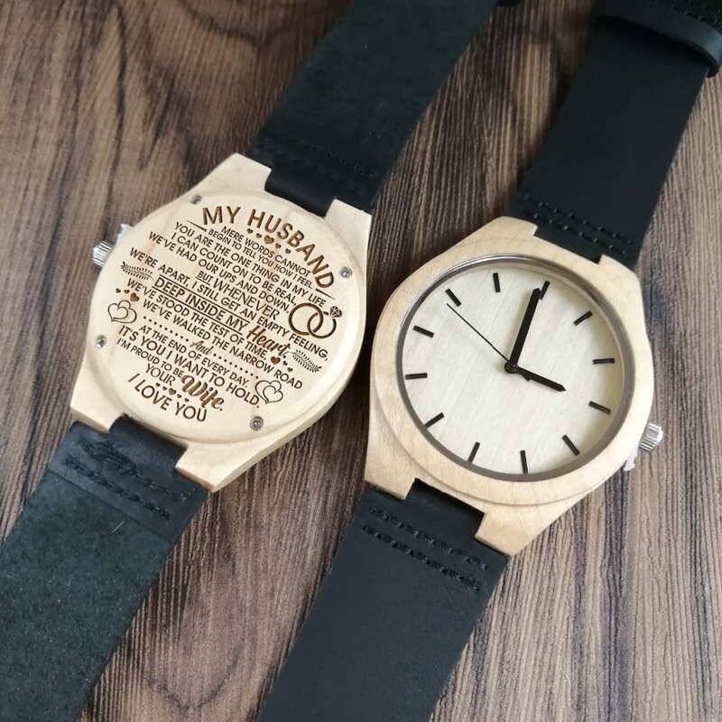 A mio marito-le semplici parole non possono iniziare a spiegarti come mi sentire l'orologio in legno inciso orologio in legno personalizzato regalo per gli uomini