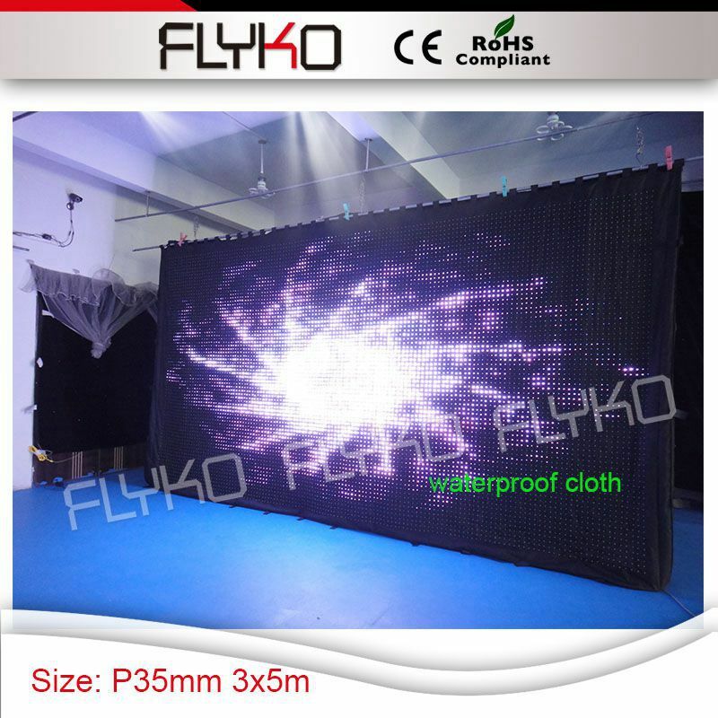 Cortina de palco à prova de fogo p3.5 3m x 5m função de vídeo decoração festa casamento equipamento led cortina