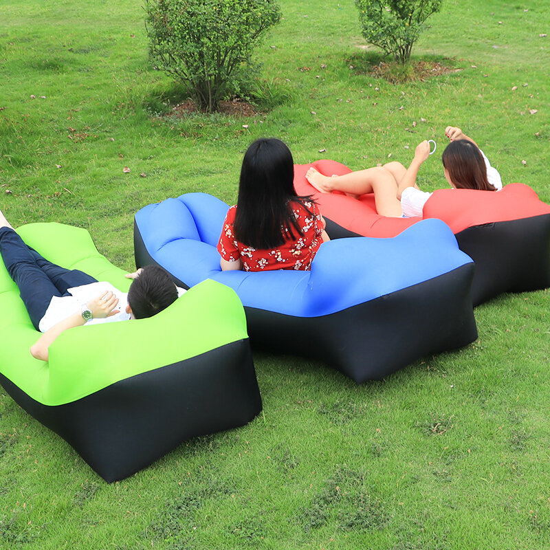 2019 sofá inflable al aire libre tumbona de playa silla 10 colores sofá perezoso cómodo bolsa de aire sofá cama equipo de camping