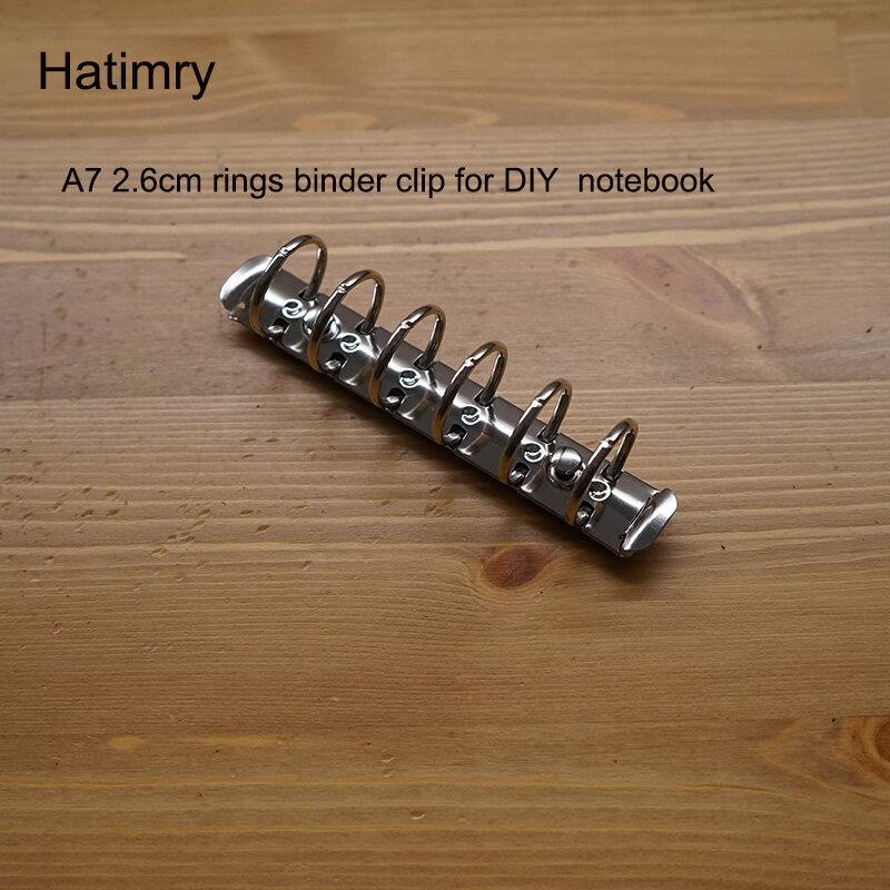 Hatimry A7-anillos grandes de 2,5 cm, clip para cuaderno, 6 agujeros, color plateado, para cuaderno DIY, tamaño A7, clip para Carpeta, proveedores escolares
