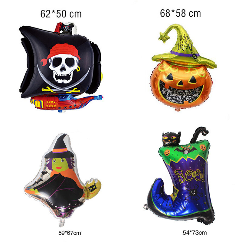 Halloween Kürbis Hexe Pirate Folie Ballon Halloween Party Dekoration Liefert 6 Arten
