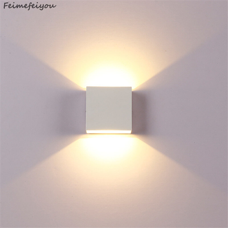 مصباح حائط LED مربع من الألومنيوم ، إضاءة خارجية ، 6 وات ، شريط عرض ، مصباح بجانب السرير ، غرفة نوم ، ديكور فني