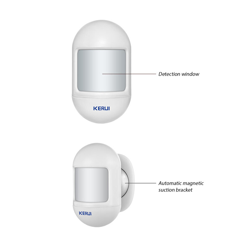 KERUI-Mini Sensor de movimiento PIR inalámbrico, Detector de alarma con base giratoria magnética para G18 W18, sistema de alarma de seguridad para el hogar