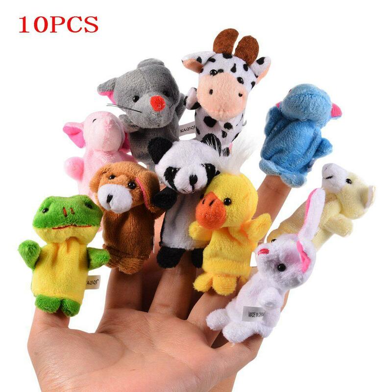 RCtown 10 шт. милые Мультяшные зоологические животные пальчиковые игрушки из плюша игрушки детские куклы для детей Мальчики Девочки пальчиковы...