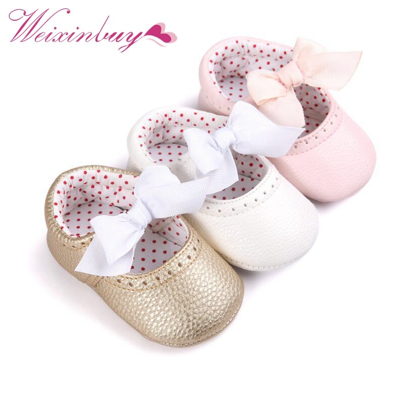 Mocassins pour nouveau-né, chaussures pour bébés, semelle souple, en cuir PU, bottes de premiers pas pour bébés