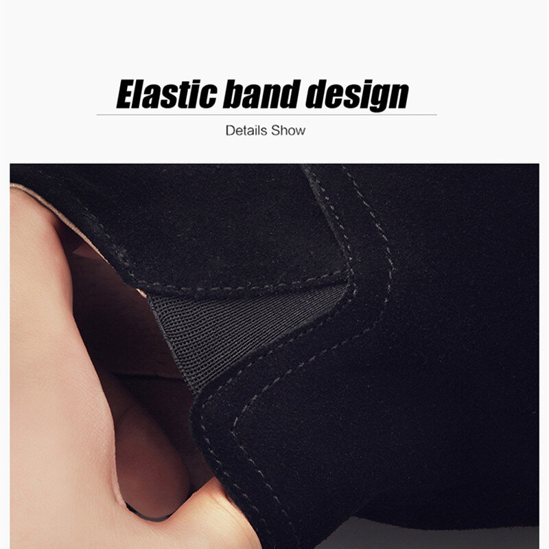 STRONGSHEN-zapatos planos de piel de ante para mujer, mocasines informales de tacón bajo, color negro, para primavera