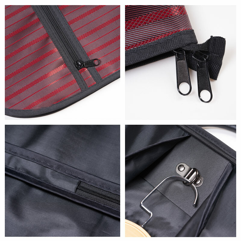 High-grade boutique engrossar oxford stripe capa de poeira para vestuário masculino terno caso de proteção de armazenamento dobrável fc63