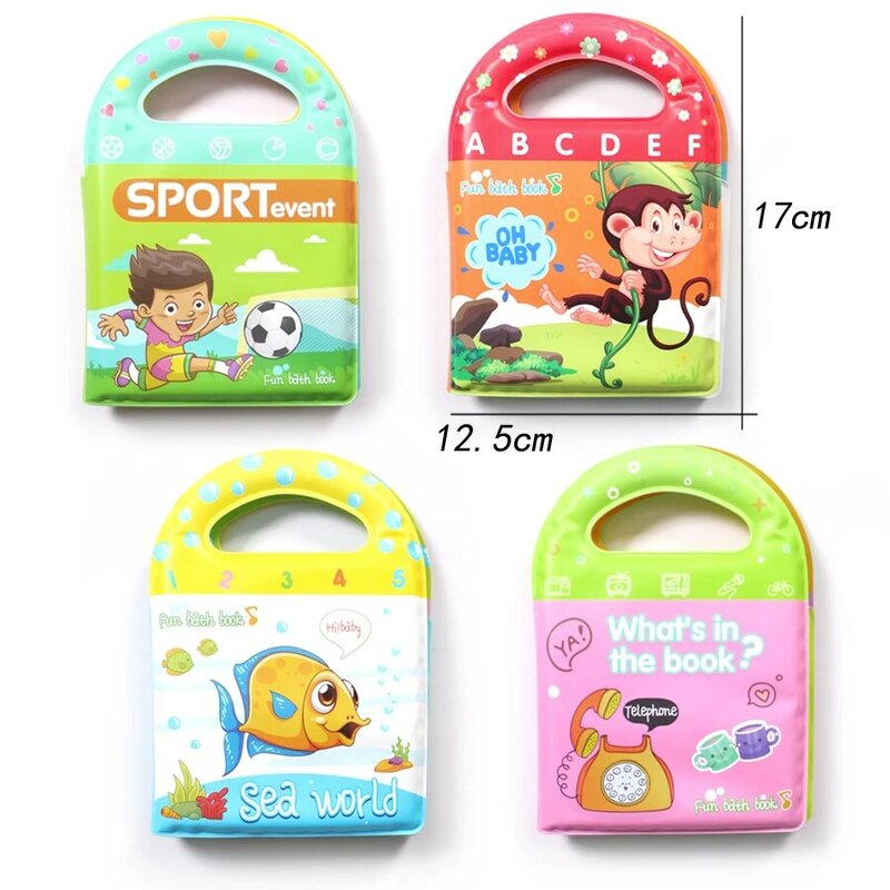 New Water Bath Book Bathing Toy Swimming Cognitive Floating Toys for Baby,10 Themes Bath Book Learning Animal Count Sports Toy