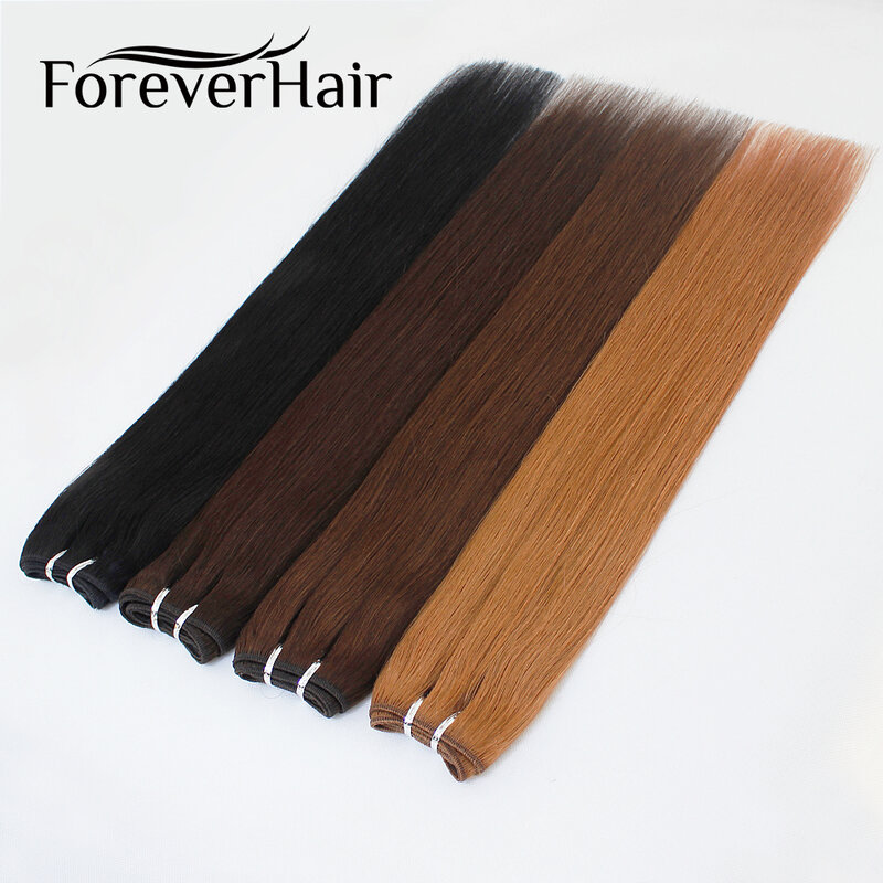 Forever Haar 100 G/stk 16 "18" 20 "Remy Human Hair Extensions Weave Straight Hair Extension Inslag Platina blonde Kleur Bundels