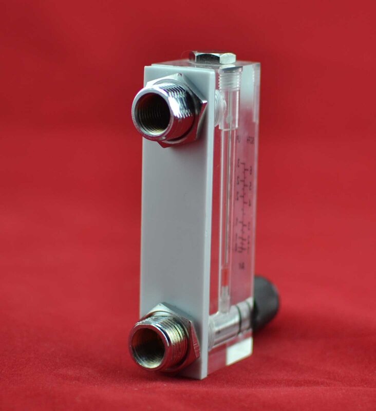 LZM-6T  panel type acrylic flowmeter(flow meter) with adjust valve bass fitting Female G1/4"  Male M18*1.5
